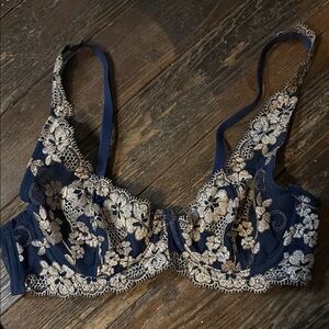 Elegant Navy Lace Bra